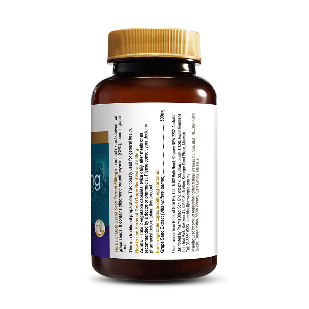Grape Seed Extract 500mg Herbs of Gold